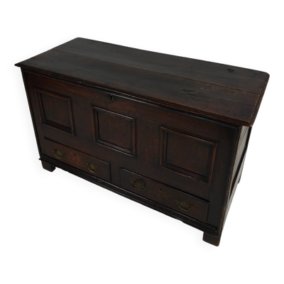 Coffre en chêne géorgien du XVIIIe siècle / coffre / boîte à couvertures antique