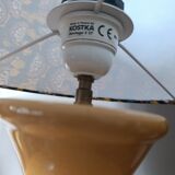 Yellow and gold ceramic table lamp | Kotska, saffron wax lampshade