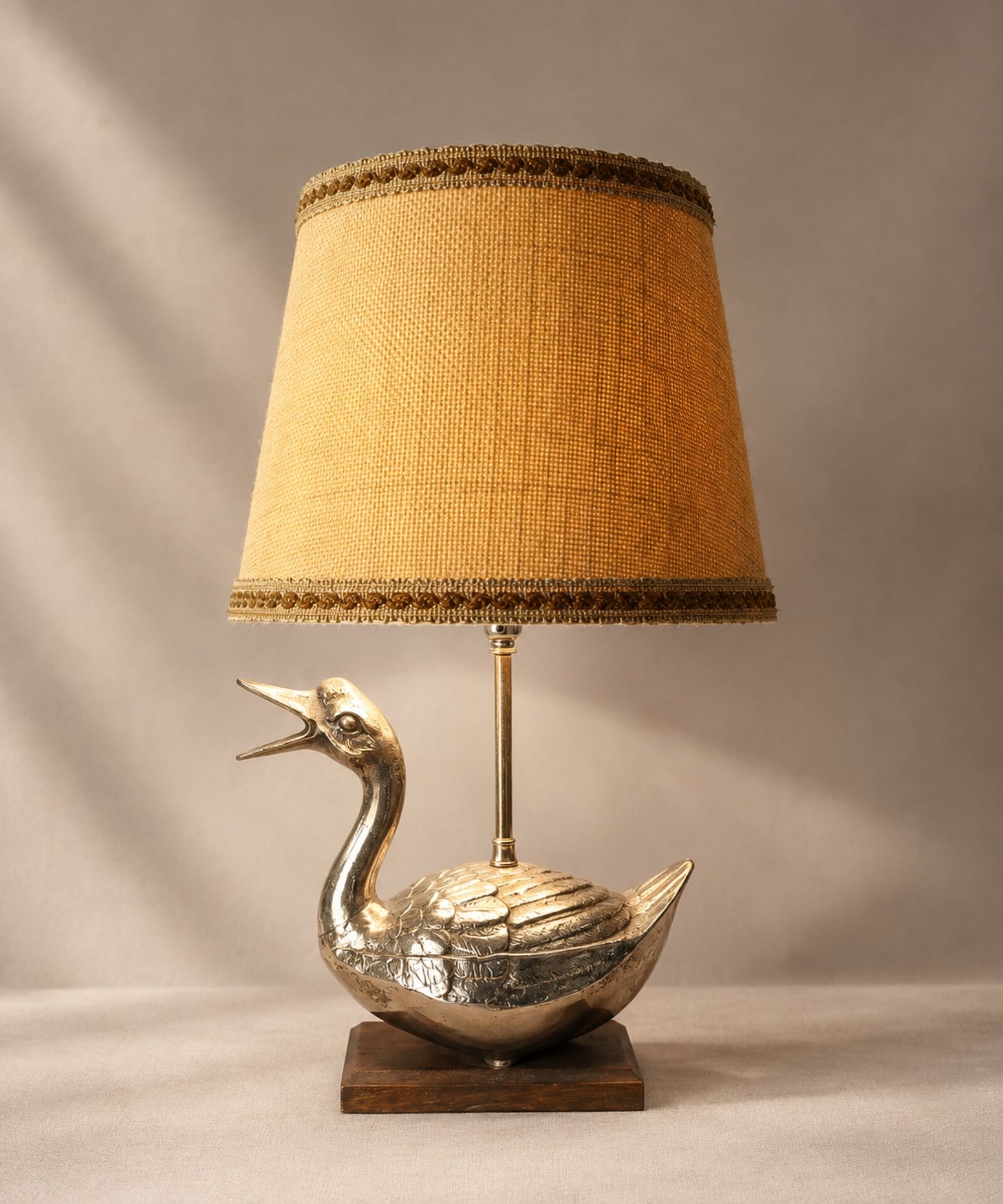 Lampe mid-century canard métal argenté