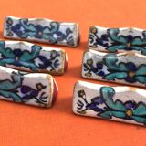 6 glazed ceramic knife rests from Nabeul, Atelier el-Kharraz.