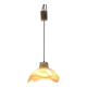 Suspension vintage années 70 en verre marbré miel – Luminaire design rétro