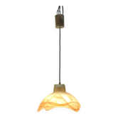 Suspension vintage années 70 en verre marbré miel – Luminaire design rétro