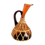 Glass and wicker decanter 1970