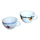 Cups Marylou Digoin Sarreguemines Barcarolle Badonviller orange black art