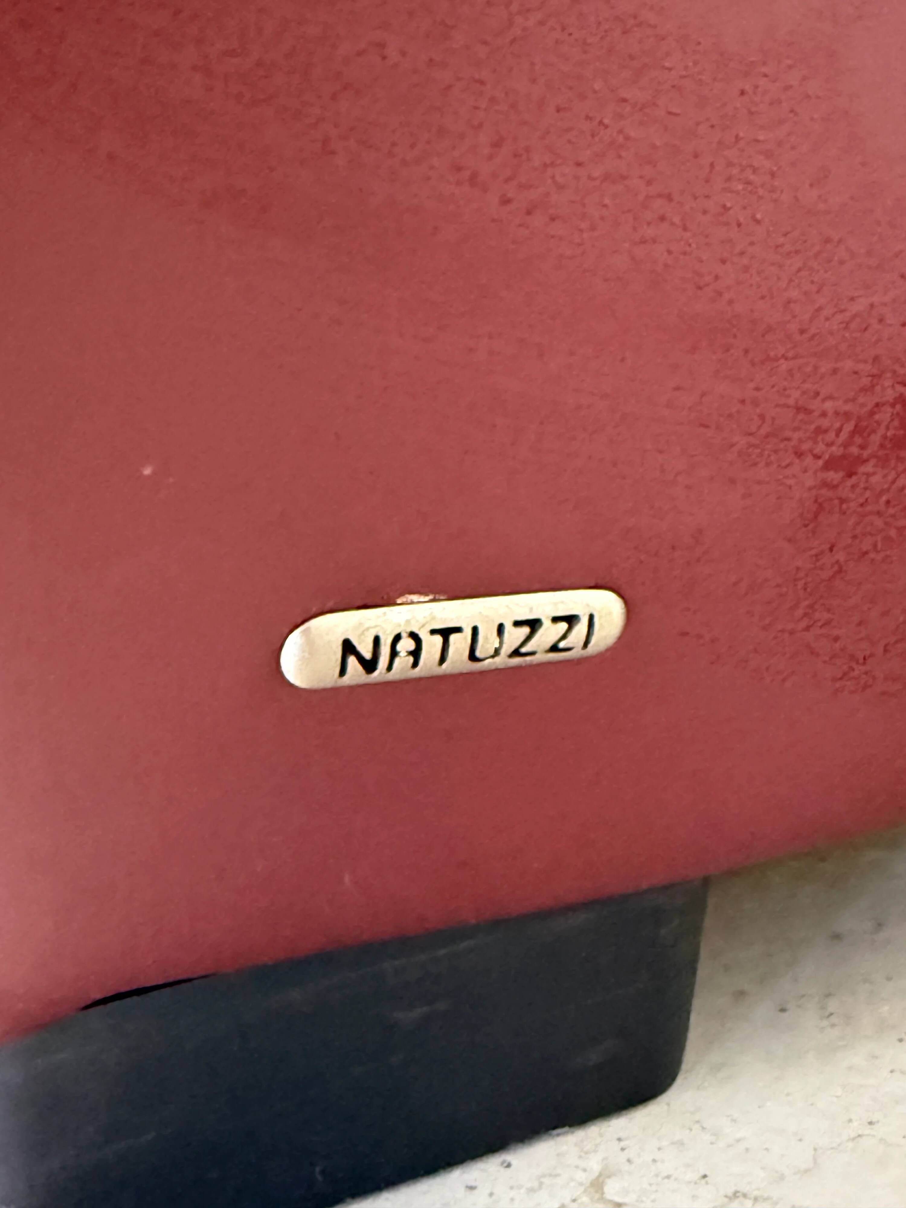 Burgundy leather armchair Natuzzi