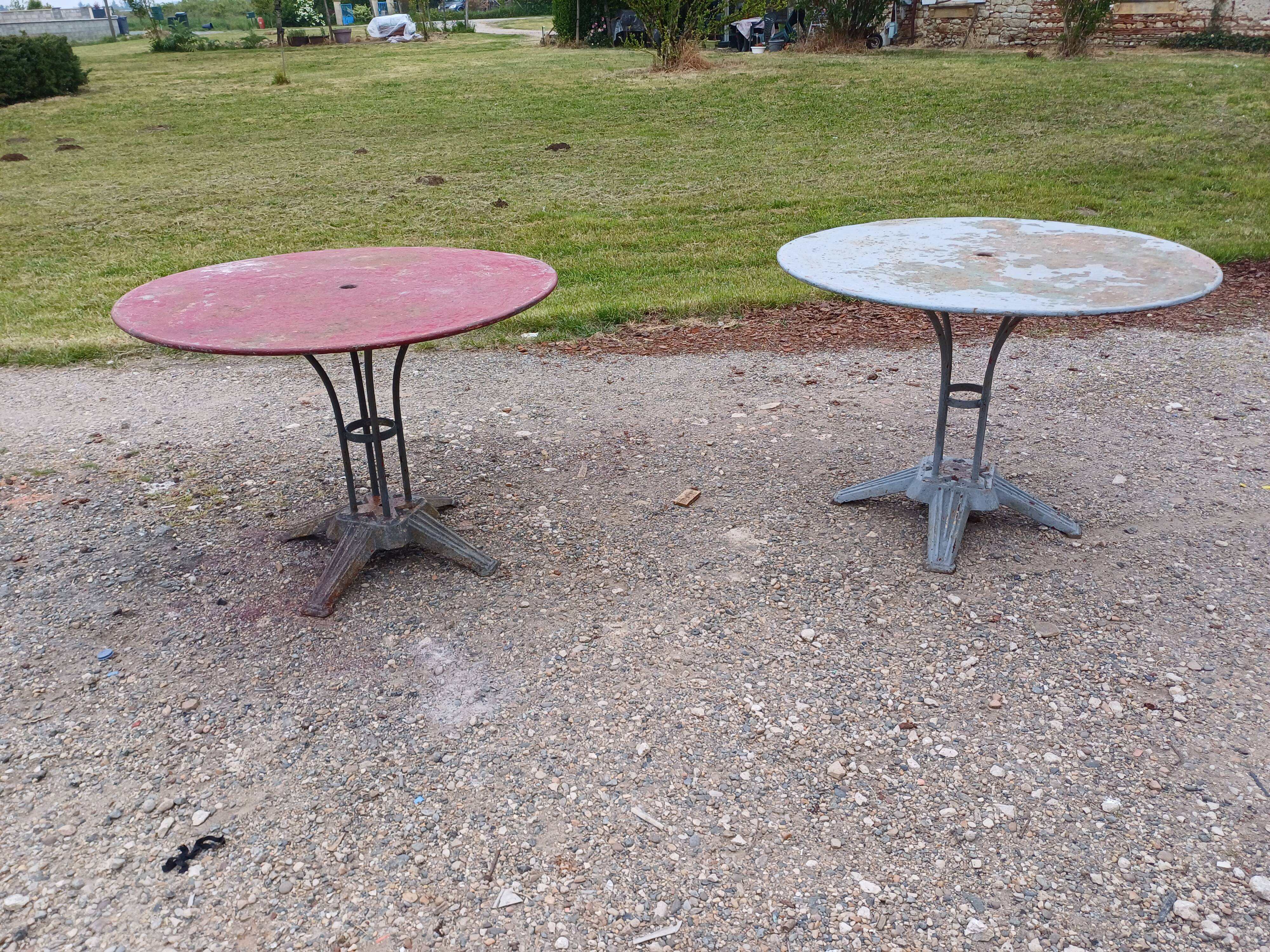 Paire de Table de Jardin Fonte et Fer