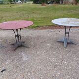 Pair of Cast Iron and Iron Garden Tables
