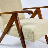 Vintage Beige Boucle Armchair in Style of Var B310, 1970s
