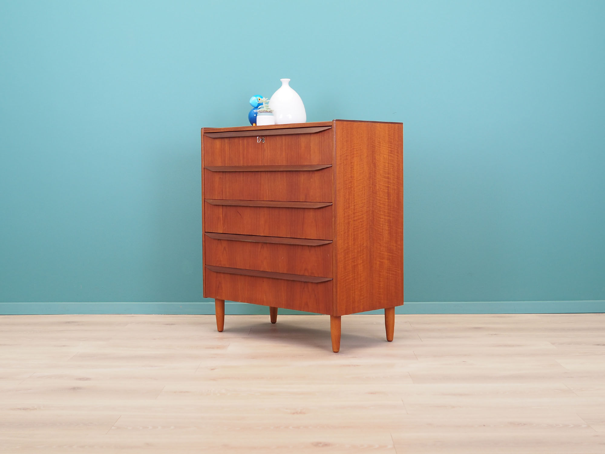Teak chest of drawers, Danish design, 1970s, made in Denmark
