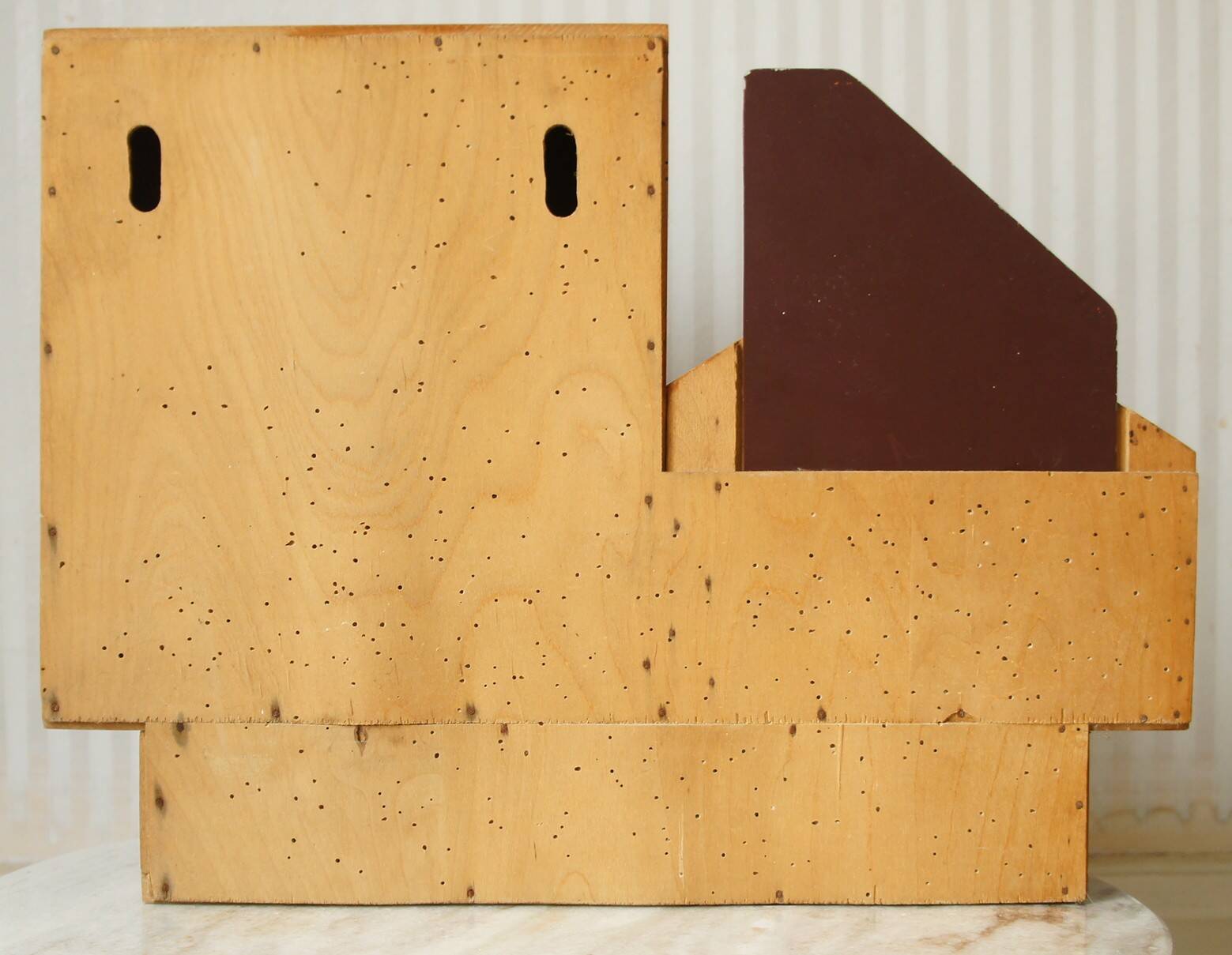 Asymmetrical art deco wall cabinet, drawer & mirror