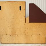 Asymmetrical art deco wall cabinet, drawer & mirror