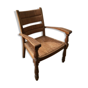 Fauteuil paillage vintage