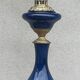 Lampe balustre porcelaine bleu et bronze