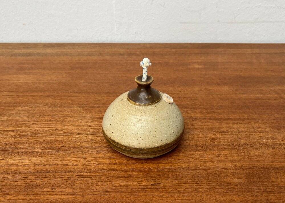 Mid-century Danish studio ceramic oil lamp by Bjergard, 1960s.