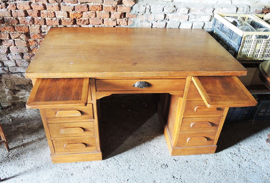 Former master's desk in solid wood