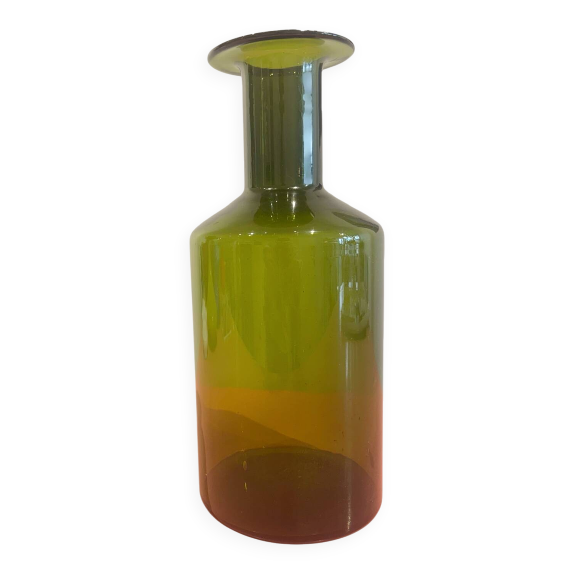 Holmegaard olive glass vase