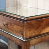 Bedside table, sofa tip - rosewood and brass plate