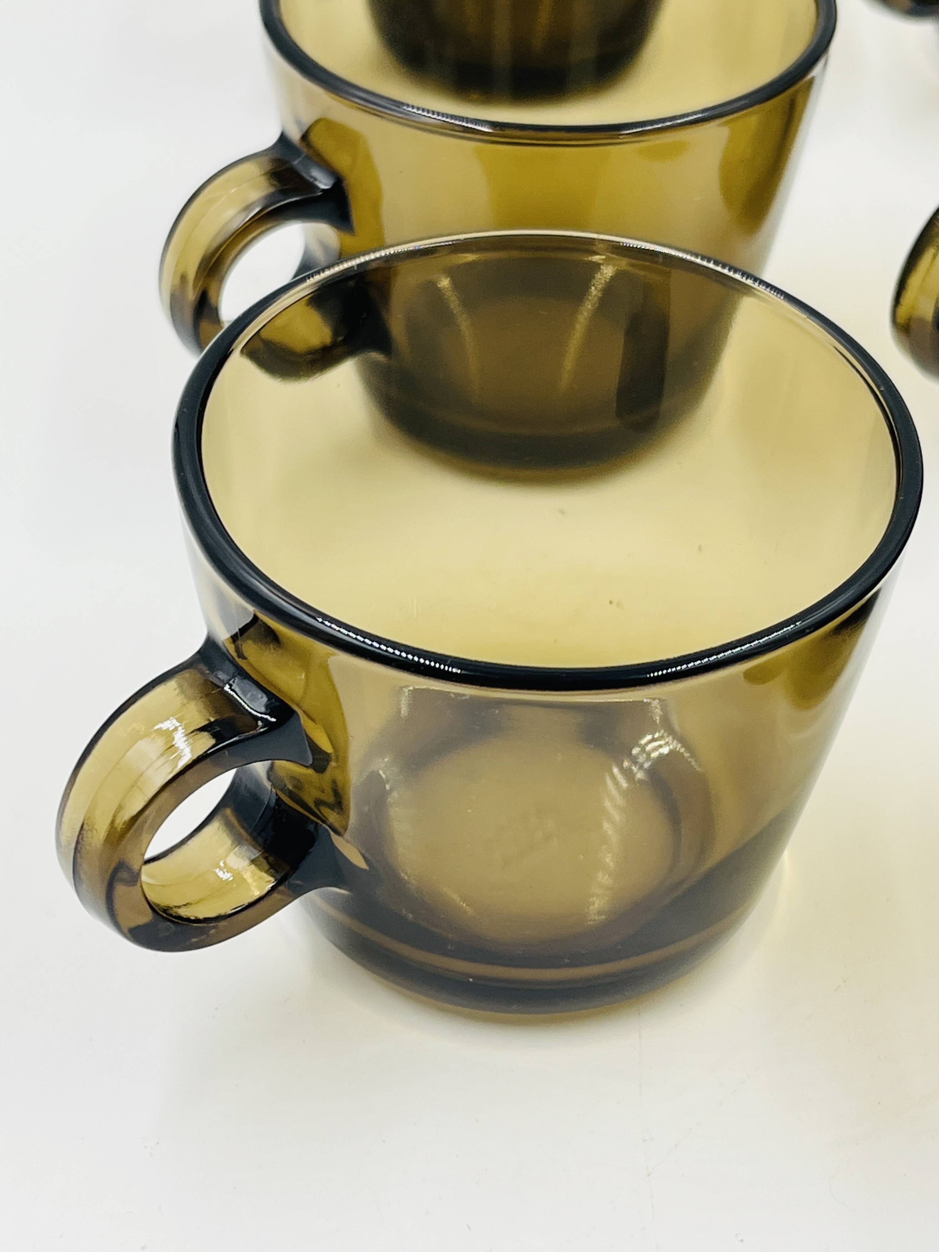 Lot of 6 Vintage Amber Glass Service Station Cups