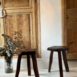 Pair of vintage stools by Olavi Hänninen – Solid oak – 1950s