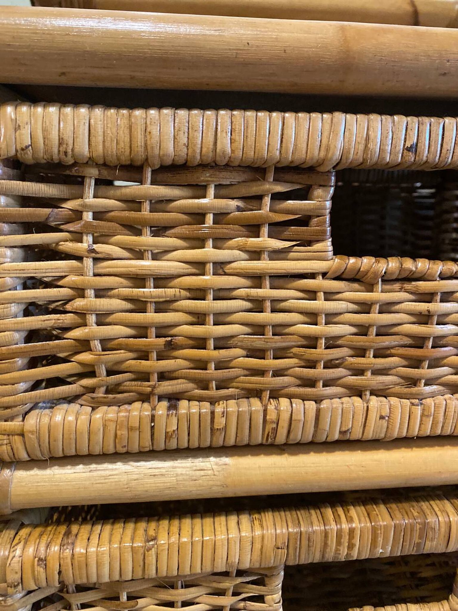 Storage furniture, rattan chest of drawers
