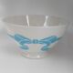 Bol ancien  céramique faïence blanc ruban bleu français des années 50 vintage
