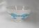 Old ceramic bowl earthenware white French blue ribbon of the 50s vintage