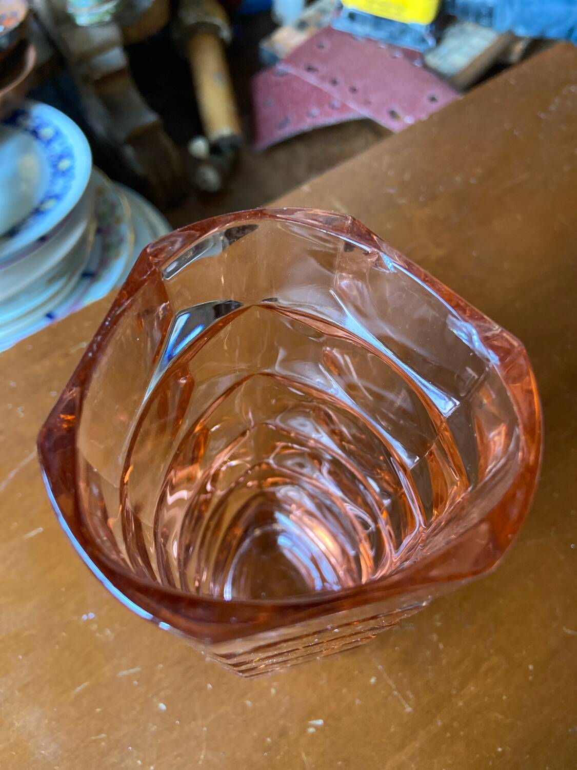 Vintage Art Deco style Rosaline vase by Luminarc