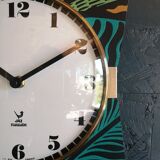 Vintage clock golden silent wall clock "Jaz black green ochre"