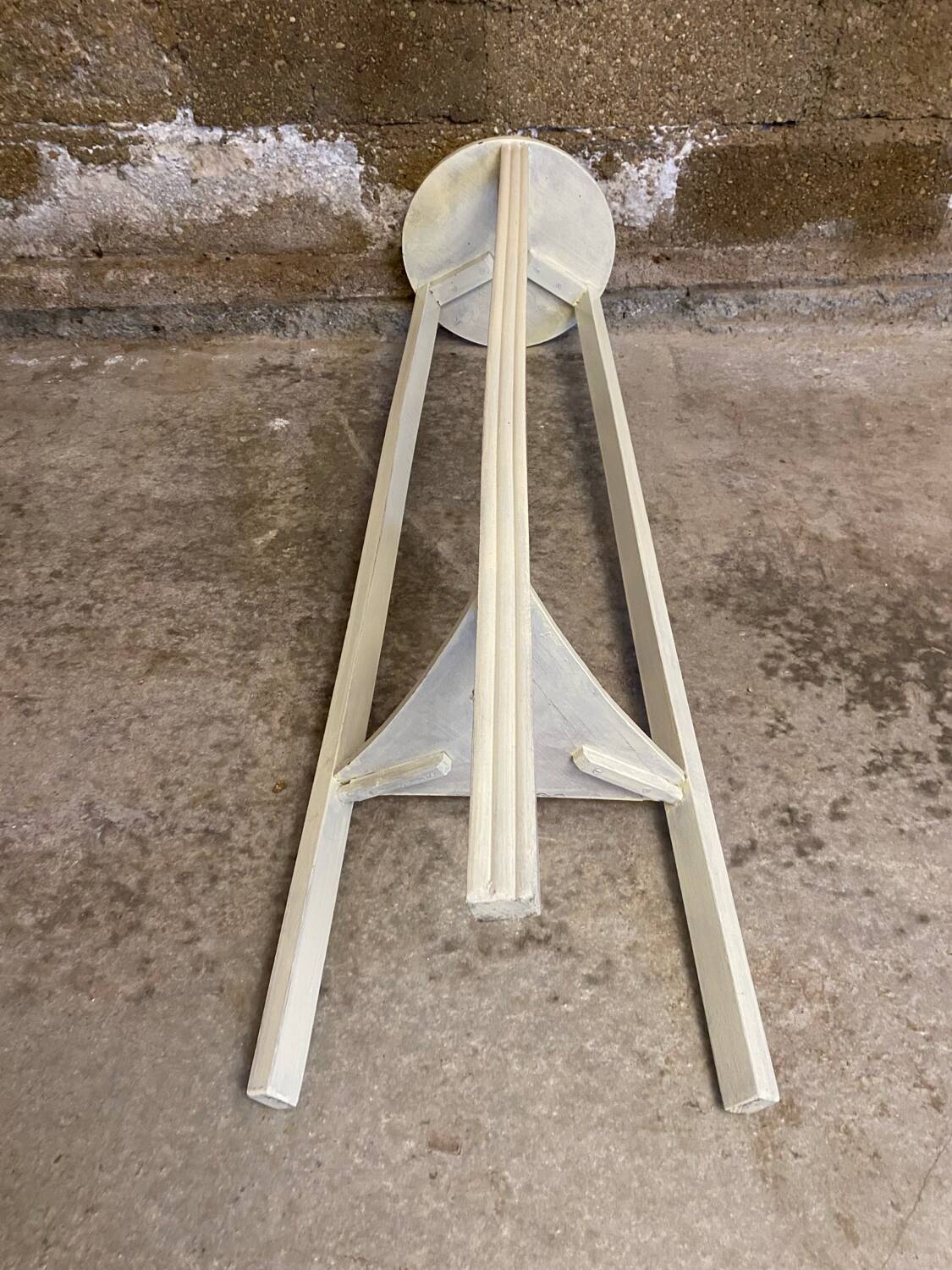 Sellette ancienne tripode art déco bois blanc vintage