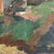 Painting by Paul Morchain, village on the Breton coast (Finistère) and fisherman