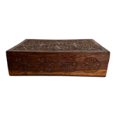 Carved wooden box