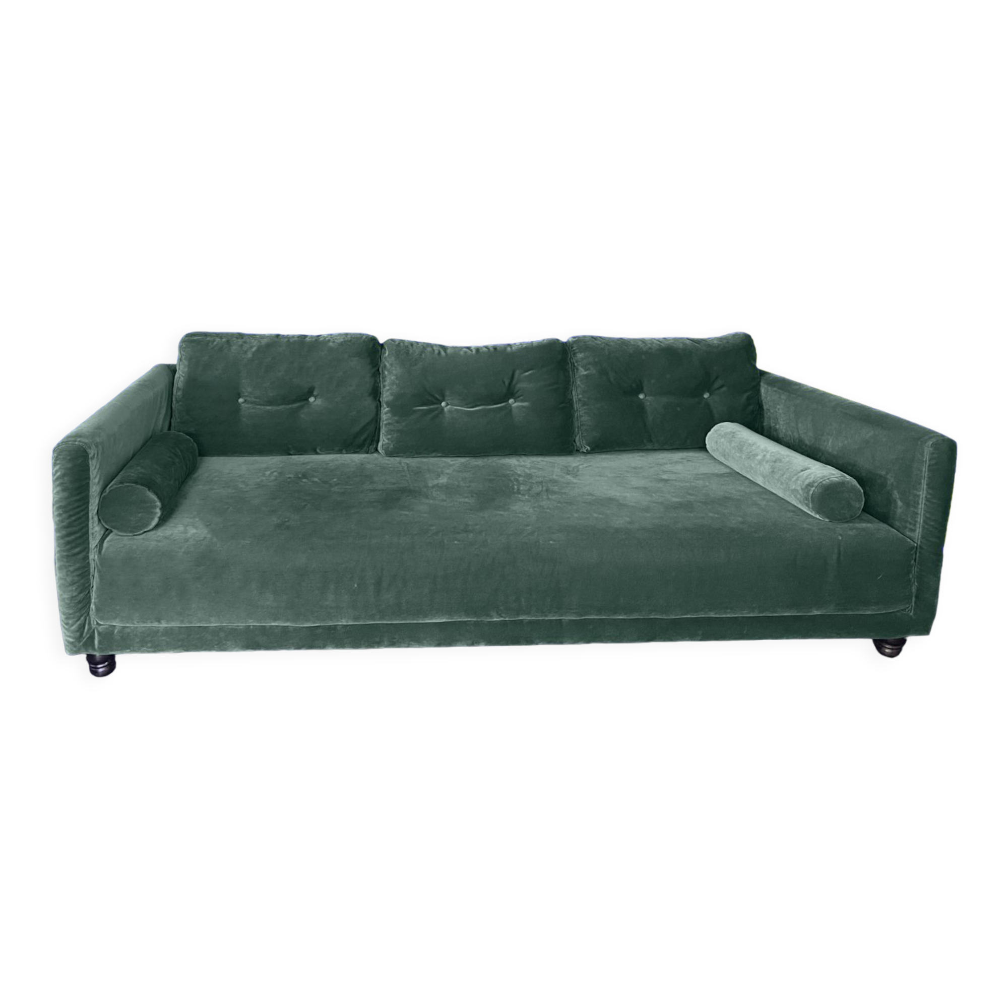 Green velvet sofa 3 places