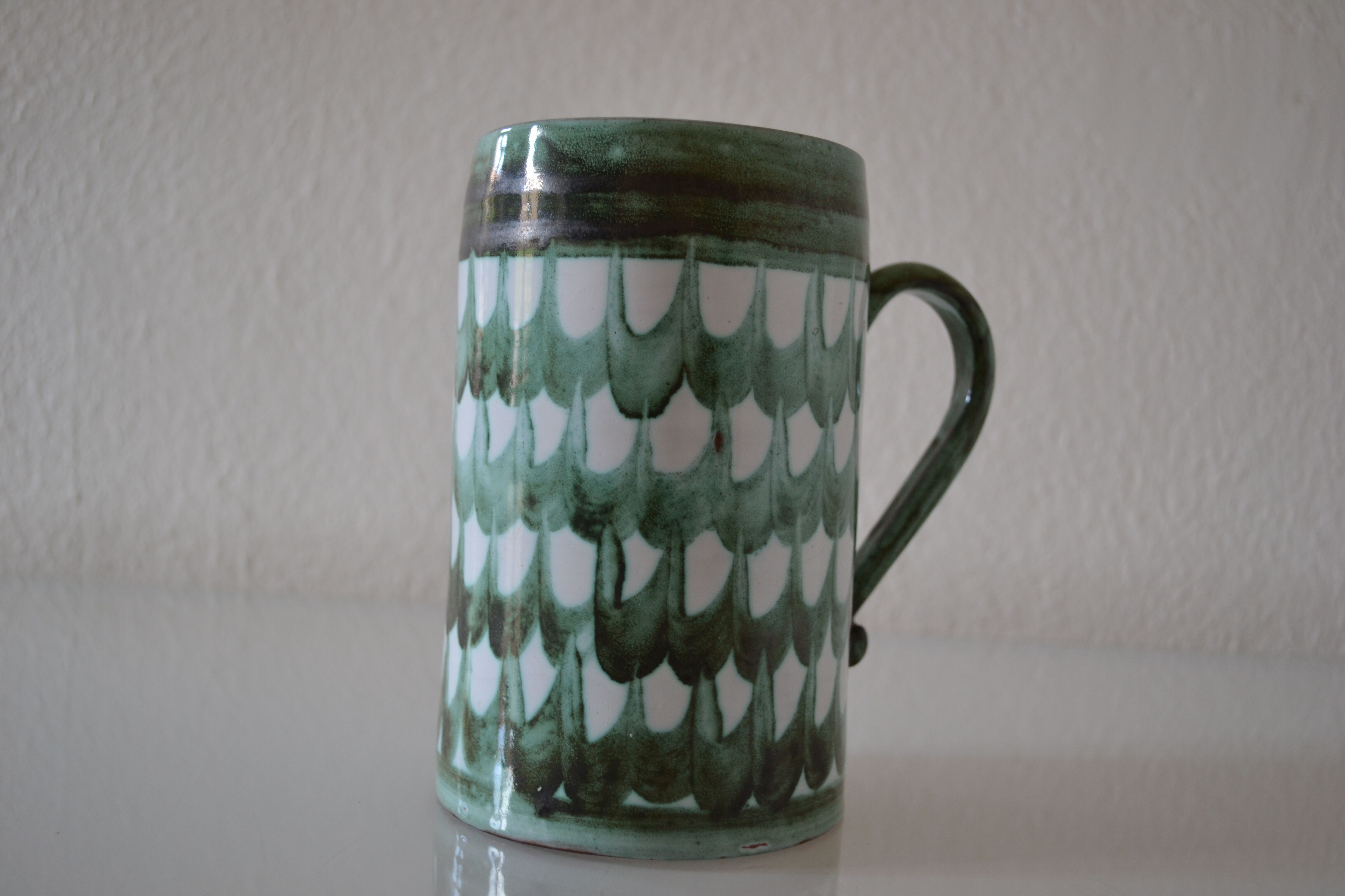 Vintage ceramic beer mug hallstatt austria