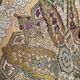 Nappe en soie d’Alger époque début XXe motifs floraux rehaussés de fils dorés, fait main