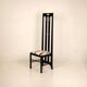 High Ingram chair by Charles R. Mackintosh for Alivar with Fornasetti fabric
