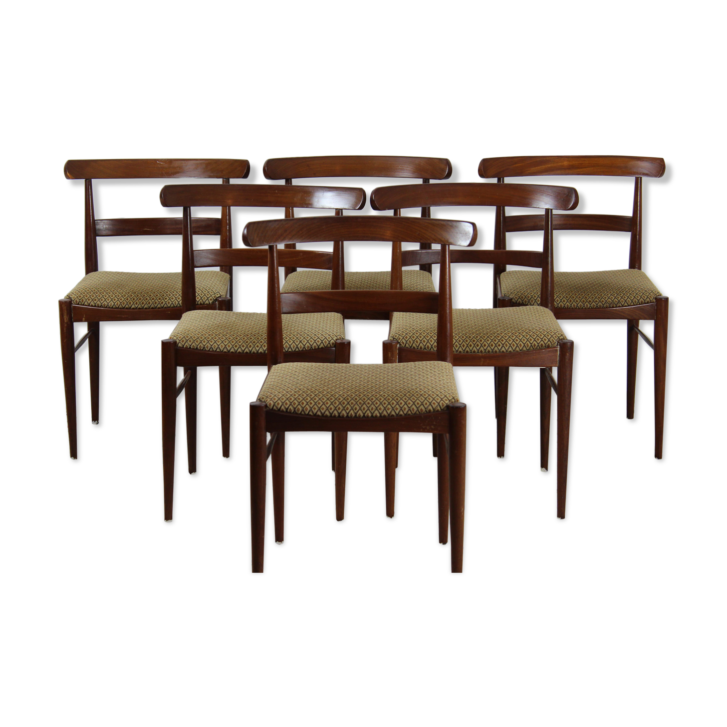 Ensemble de 6 chaises scandinaves vintage
