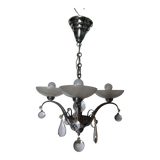 Old vintage chrome chandelier.