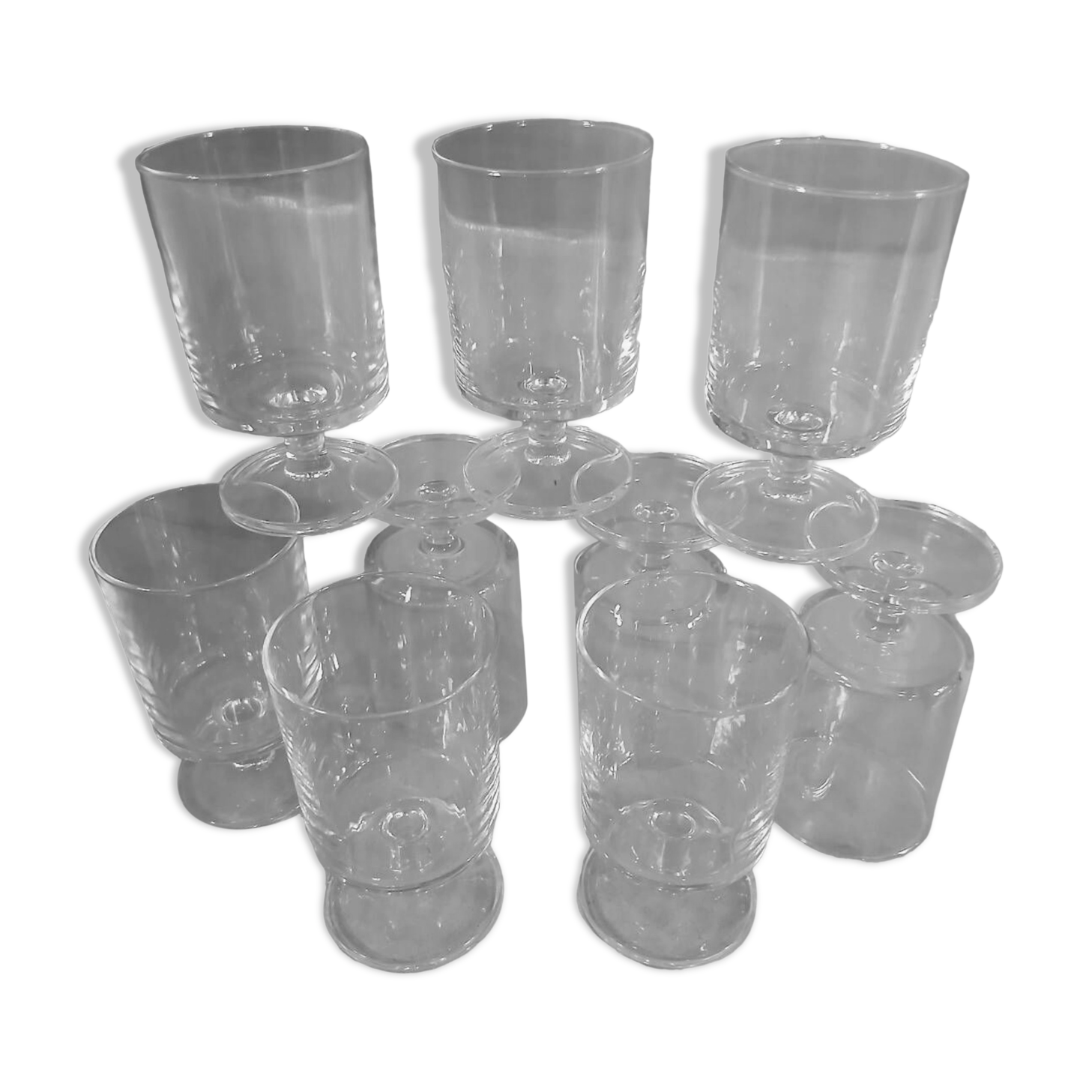 9 vintage stemmed glasses