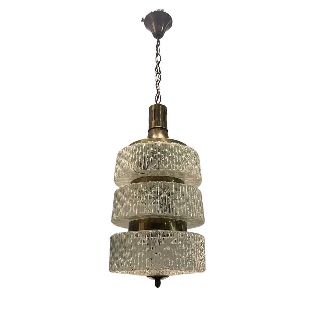 Mid-century crystal light pendant, 1970s