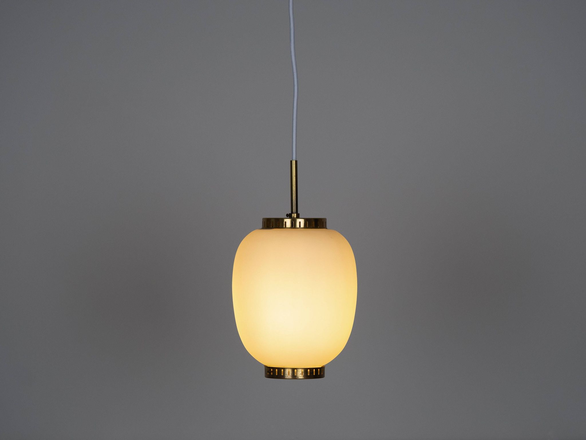 Pair of 2 Danish vintage pendant lamps Kina by Bent Karlby, Lyfa, 1946