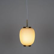 Pair of 2 Danish vintage pendant lamps Kina by Bent Karlby, Lyfa, 1946