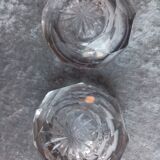 Pair of crystal salerons size 19th sign baccarat