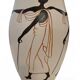 Grand Vase Design 1950, Décor Stylé de Personnages, Signé Balé