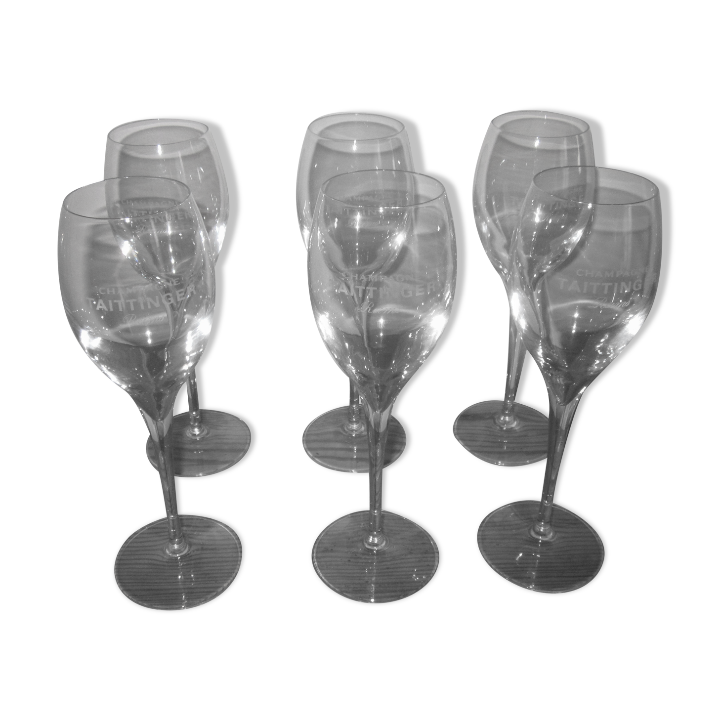 6 champagne flutes Taittinger