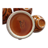 Pitcher and bowls of cider