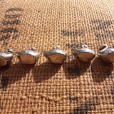 5 vintage swan knife holders. silver plated