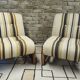 Pair of 1970s loop wool lounge chairs