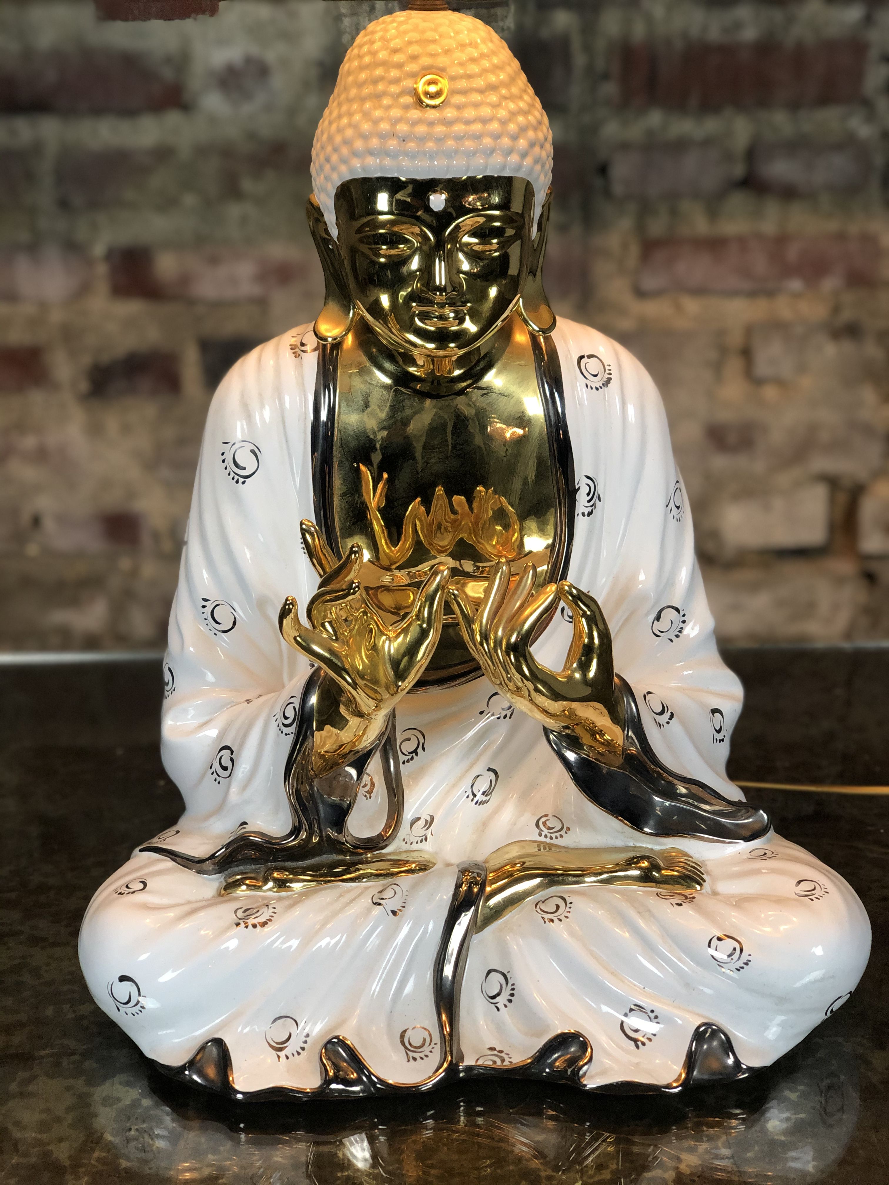 Buddha ceramic lamp Italy 1970s