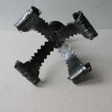 Wrought iron candle holder, brutalist, 60s-70s