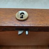 Double frame cabinet with solid oak curtains 50s